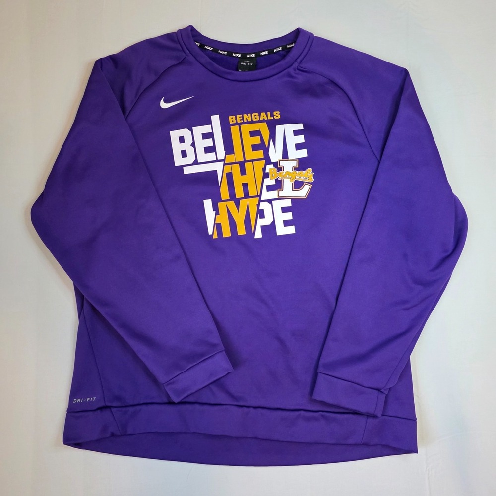 purple LSU Tigers Nike Dri-FIT long-sleeve xxl sweater